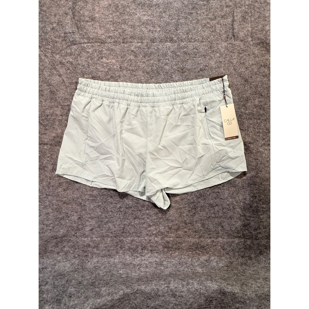 Calia Womens XL Calming Green Mid-Rise Infinity Run Short 3 Inch Inseam NWT
